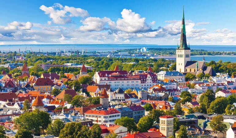 Aerial view of Tallinn, the capital of Estonia