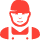 Red icon of a person