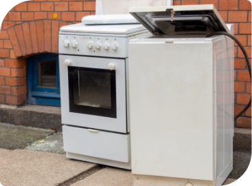 Home appliances ready for removal