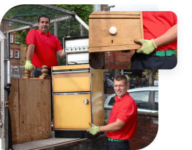 Two professionals removing junk and rubbish